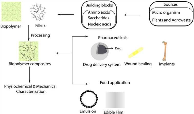 BSources and applications of biopolymers and composites.